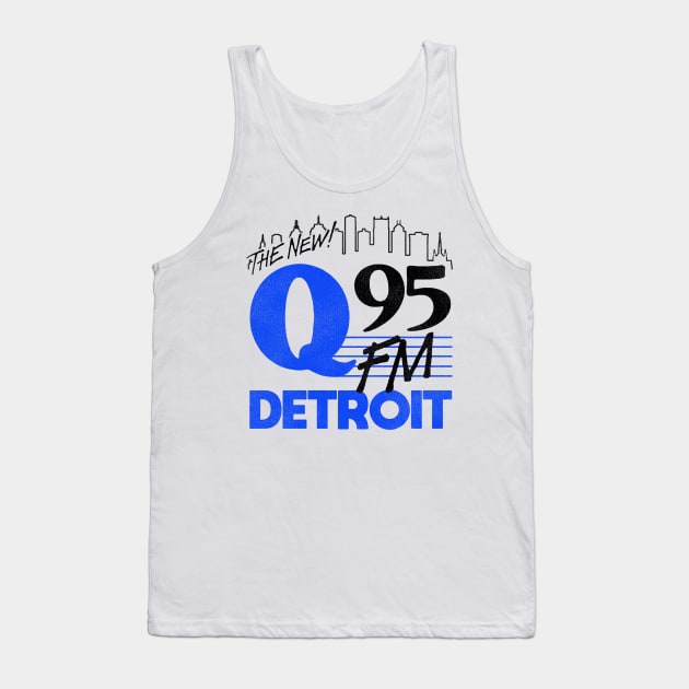 Retro Q 95 FM / 90s Detroit Radio Station Tank Top by darklordpug